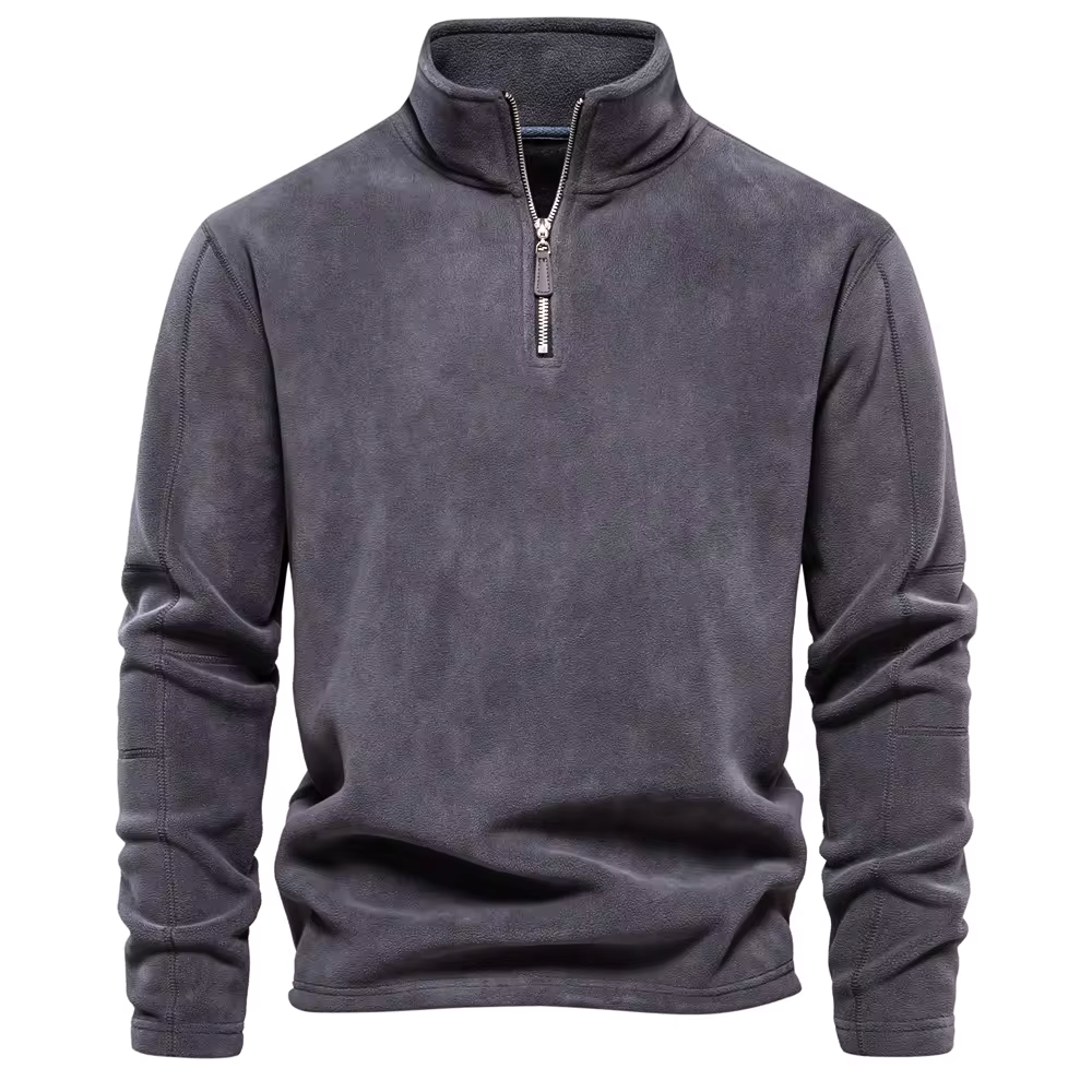 Warmer Fleece-Pullover mit Reißverschluss