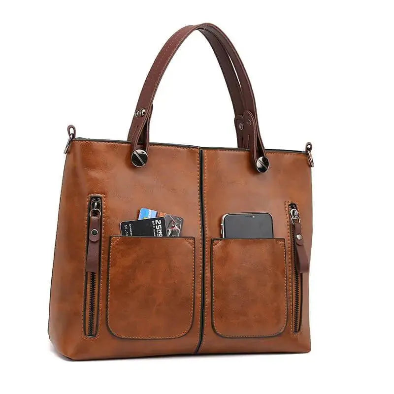 Elegante Lederschultertasche