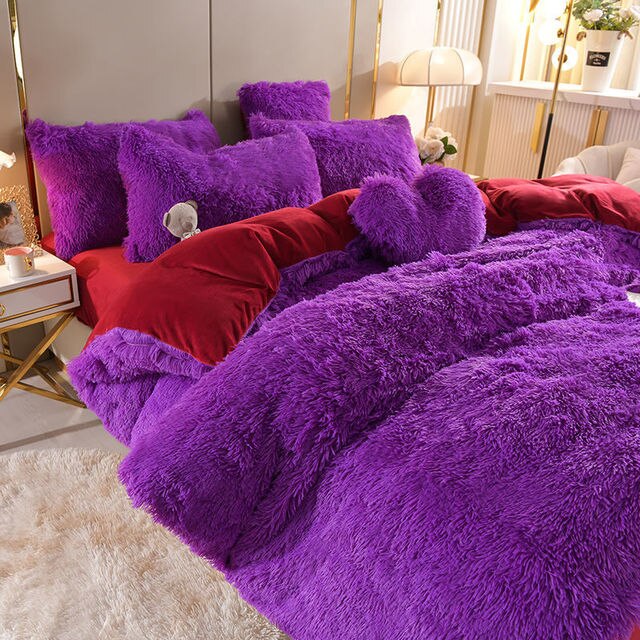 Plush Dreams - 5 Luxuriöse Fleece-Bettwäsche-Sets + Gratis Herz-Kissen