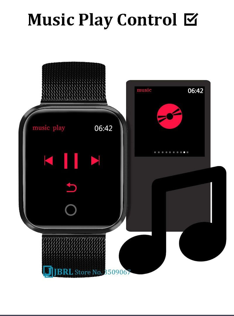 Smart Clock Fitness Tracker Quadratische Smart-Uhr Stunde