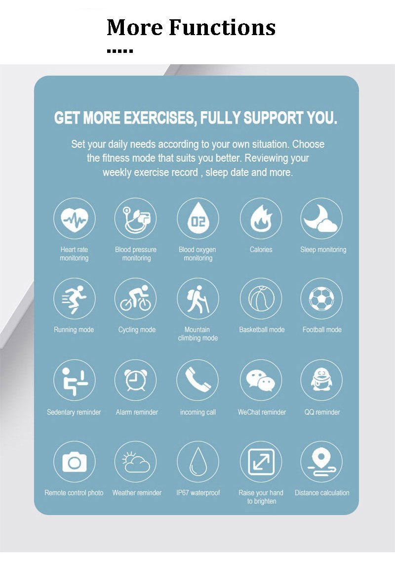 Smart Clock Fitness Tracker Quadratische Smart-Uhr Stunde